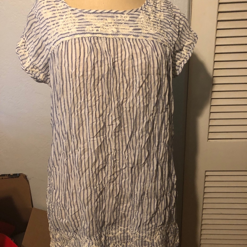 Johnny Was stripped embroidered tunic
